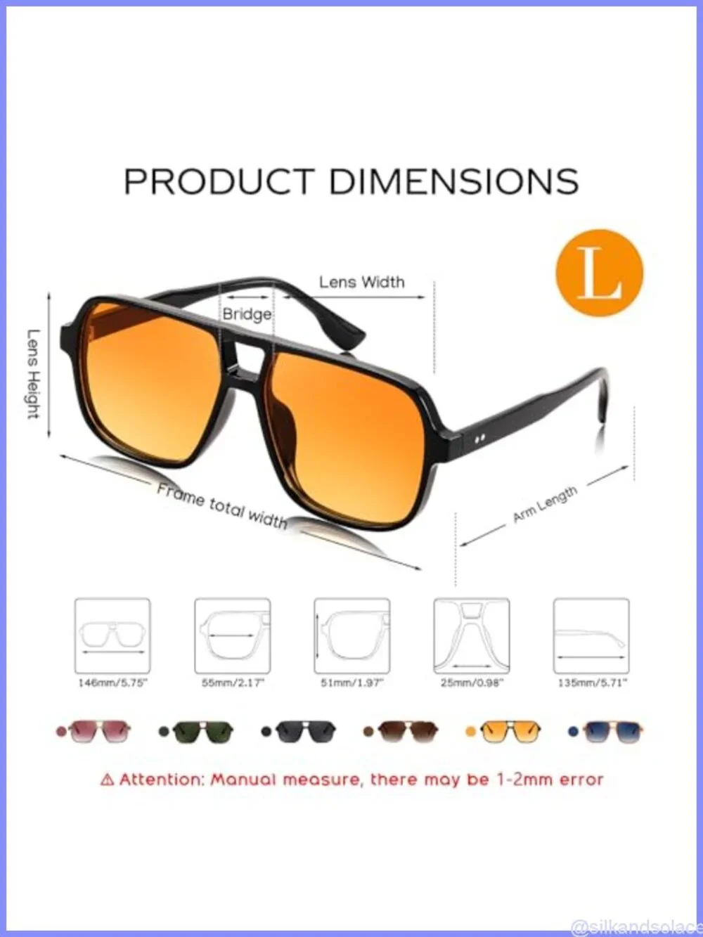 Retro Square Aviator Sunglasses 70s Vintage Plastic Frame UV400